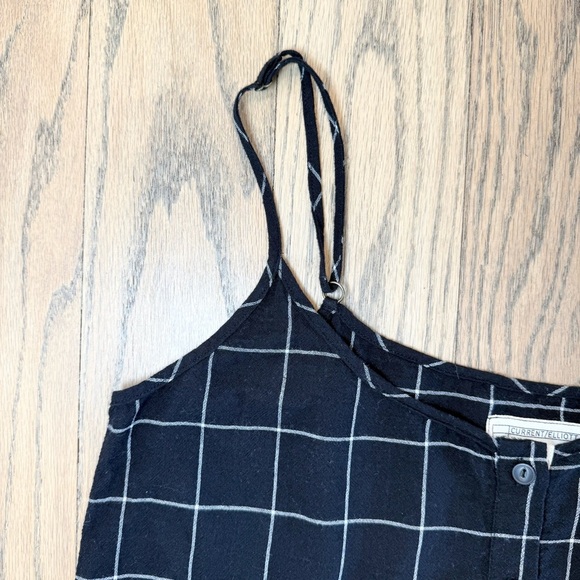 Current/Elliott Women's The Workwear Peplum Black Checkered Top Size 1 - Picture 5 of 13